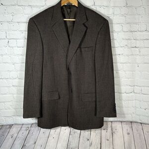 Pronto Uomo 100% Lambswool Tweed Sport Coat Mens 42R Two Button Blazer Inner Poc